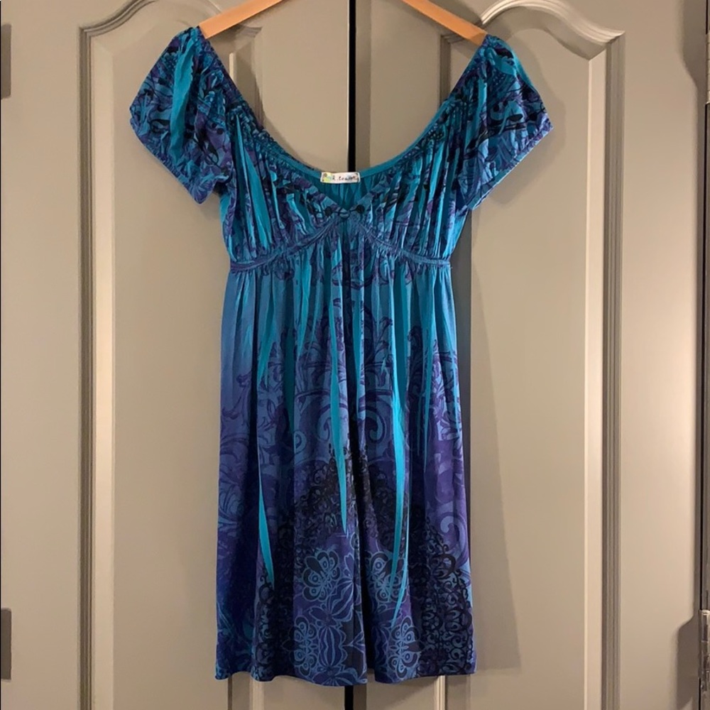 R.tease blue mini dress beach cap sleeve size XS